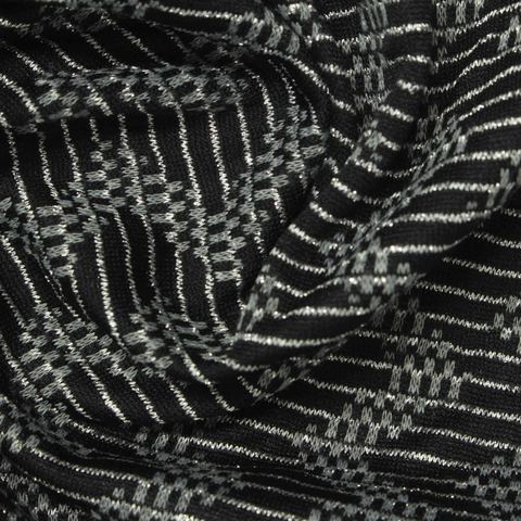 Jacquard Polyester Metallic Stretch Knit Fabric