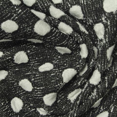 Bold Dotted Polyester Viscose Stretch Knit Fabric