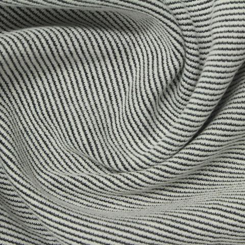 Fine Striped Cotton Polyester Stretch Knit Fabric