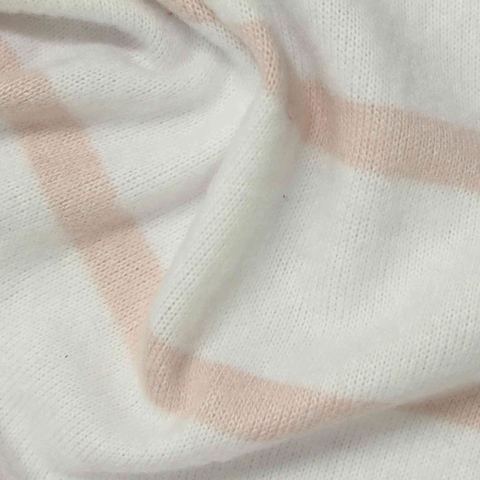 White Horizontal-Stripe Knit, Poly-Viscose