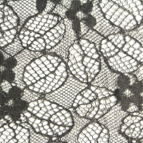 Black Floral Lace, Cotton-Nylon