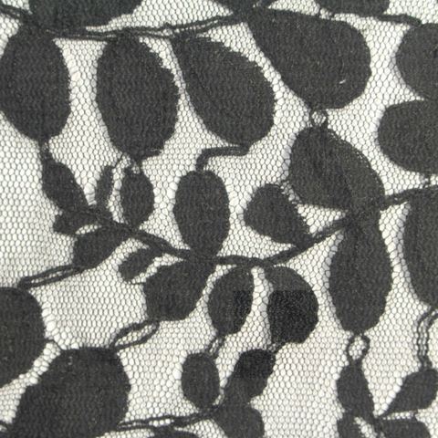 Black Floral Lace, Cotton-Nylon