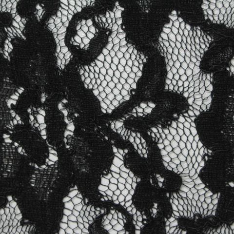 Black Floral Lace, Cotton-Nylon