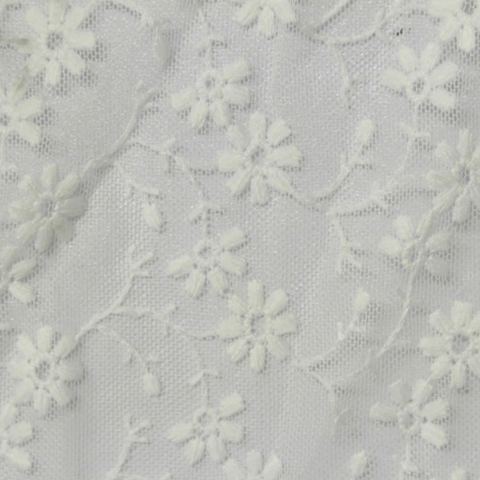 White Floral Mesh, Polyester