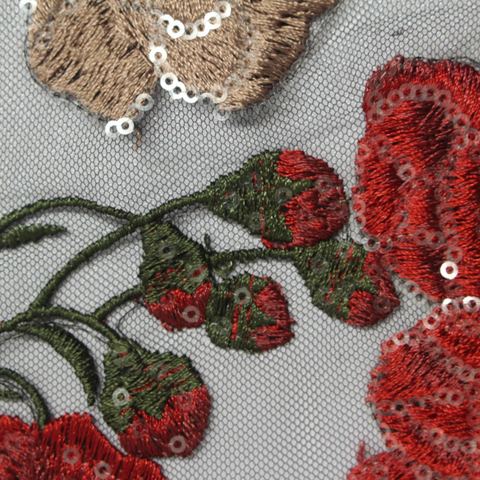 Red Floral Knit, Polyester
