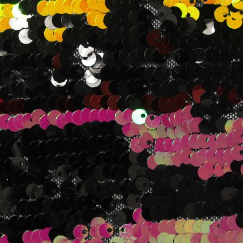 Bold Striped Sequin Polyester Stretch Knit Fabric