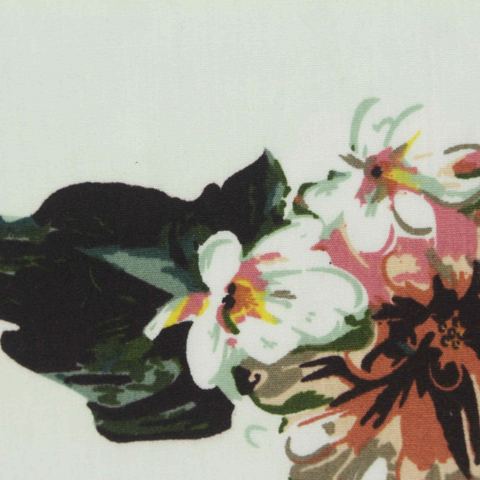White Floral Poplin, Cotton