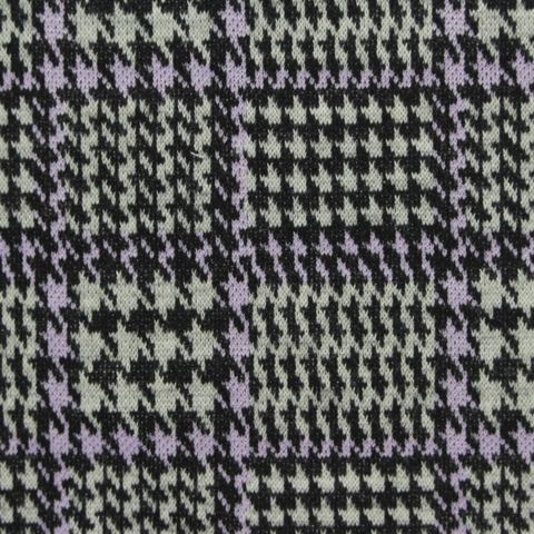 Bold Plaid Polyester Cotton Stretch Knit Fabric