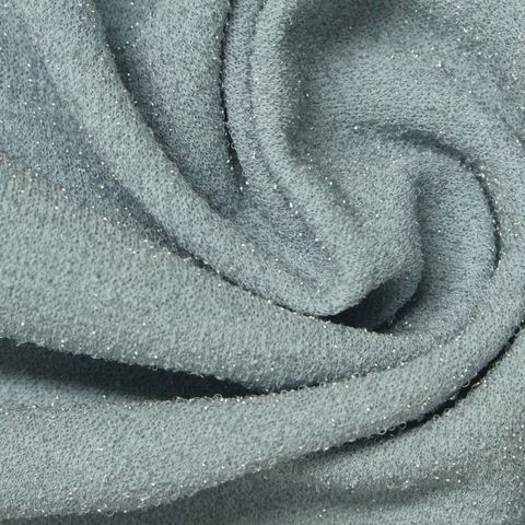 Heather Polyester Metallic Stretch Interlock Knit Fabric
