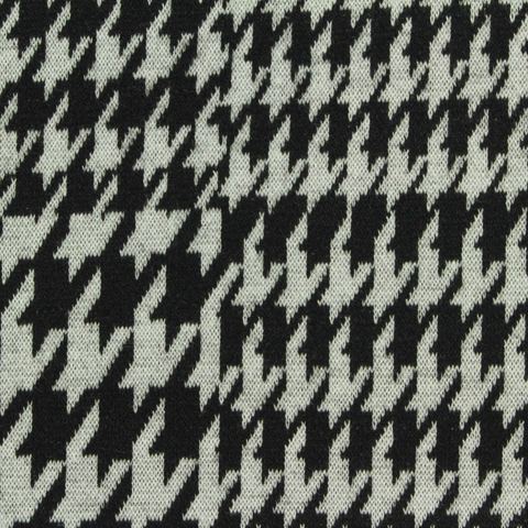 Black Houndstooth Jacquard, Poly-Viscose