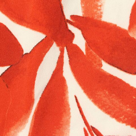 Bold Floral Polyester Stretch Linen-Look Fabric