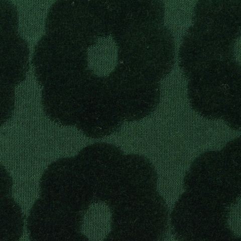 Dark Green Floral Velvet, Cotton-Poly