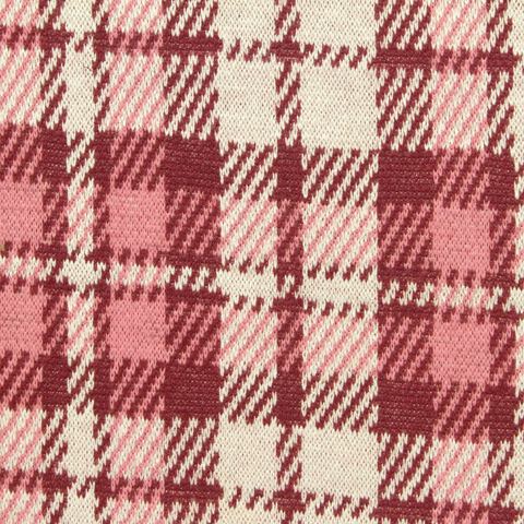 Bold Plaid Polyester Viscose Stretch Knit Fabric