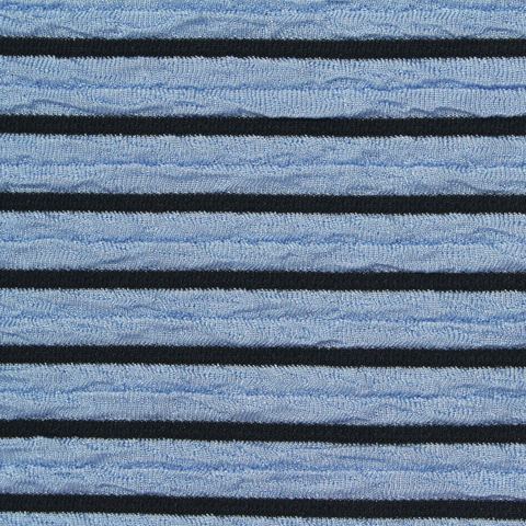 Light Blue Horizontal-Stripe Knit, Polyester