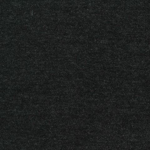 Dark Grey Heathered-Marl Jersey Knit, Cotton-Poly