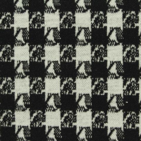 Black Houndstooth Knit, Poly-Viscose