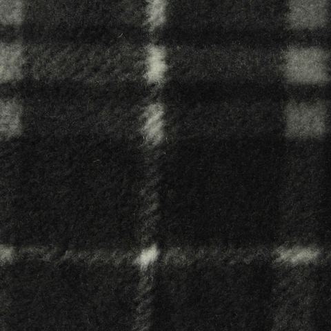 Dark Grey Plaid Fleece, Polyester