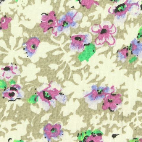Fine Floral Viscose Stretch Knit Fabric