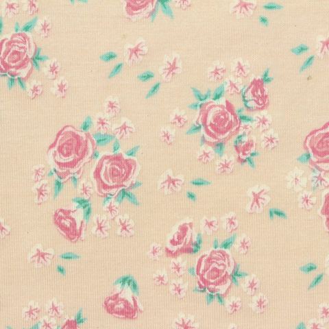 Pink Roses Knit, Viscose