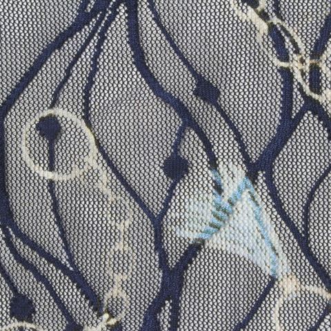 Dark Blue Lines Lace, Polyester