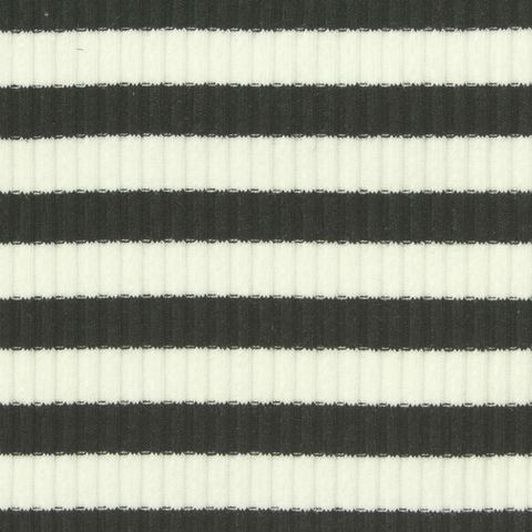 Striped Polyester Viscose Stretch Rib Knit Fabric