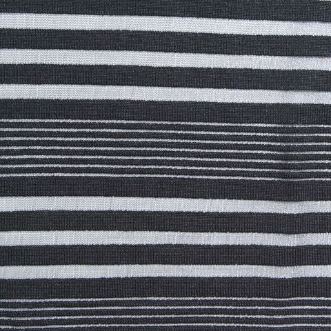 Black Horizontal-Stripe Knit, Polyester