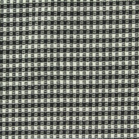 Fine Plaid Polyester Viscose Stretch Knit Fabric