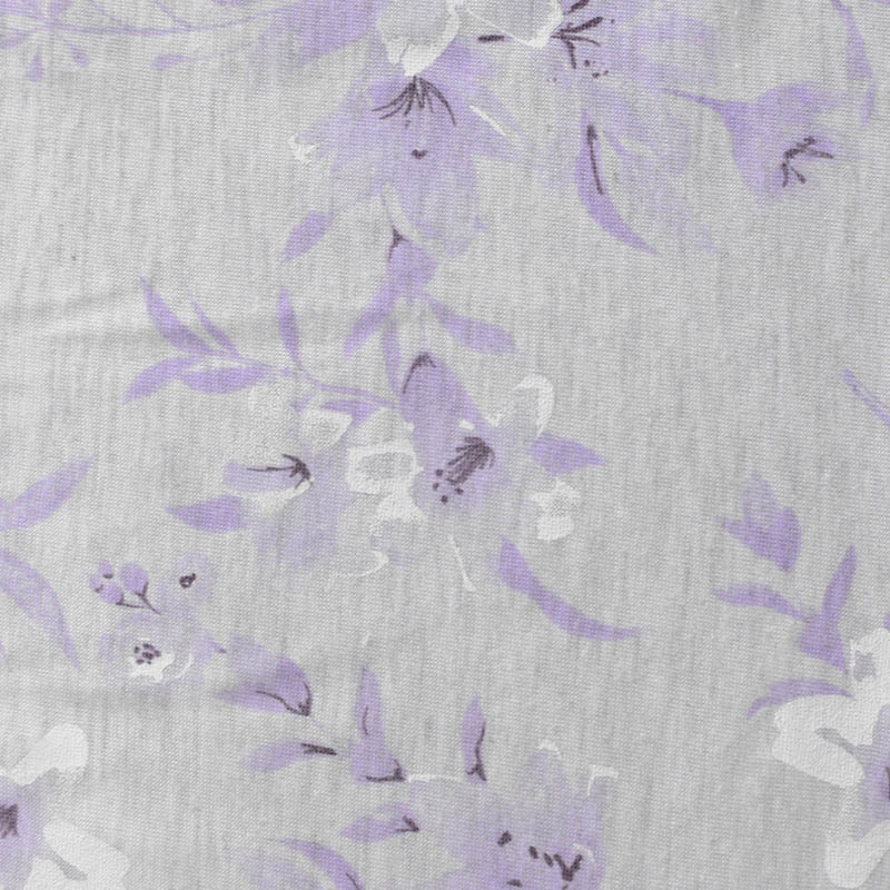 Floral Polyester Cotton Knit Fabric