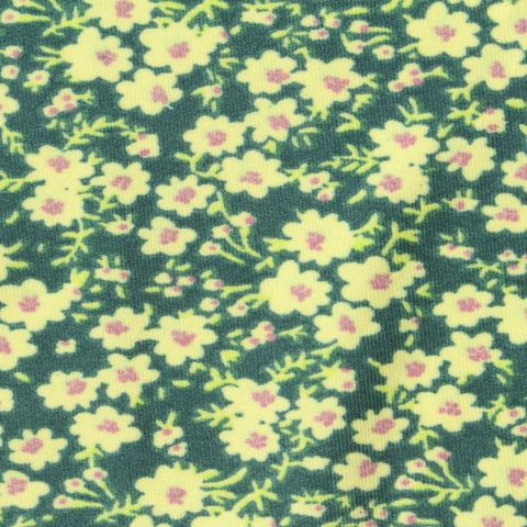 Fine Floral Brushed Polyester Stretch Jersey Knit Fabric