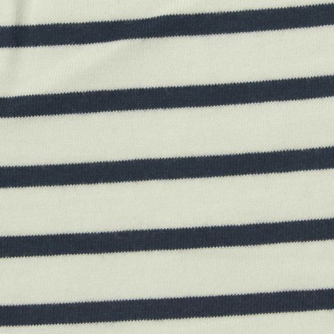 Navy Horizontal-Stripe Jersey Knit, Cotton-Modal