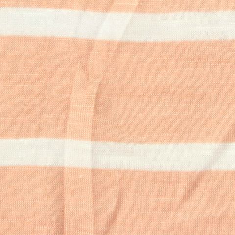 Bold Striped Slub Polyester Viscose Jersey Knit Fabric