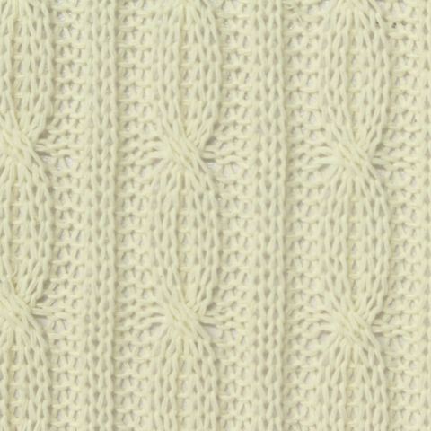 Cream Tone-on-Tone Pointelle Knit, Poly-Cotton