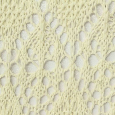 Light Yellow Floral Pointelle Knit, Poly-Cotton