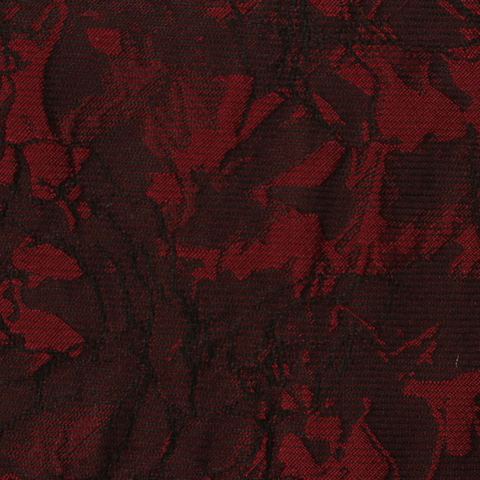 Dark Red Abstract-Floral Jacquard, Polyester