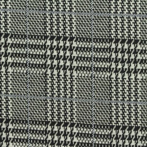 Bold Plaid Polyester Viscose Stretch Knit Fabric