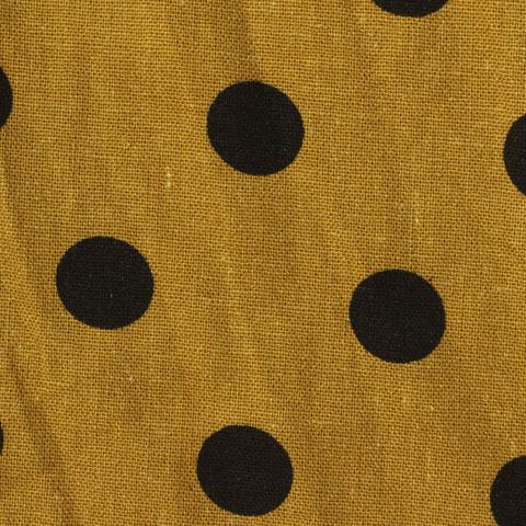 Bold Dotted Viscose Linen Woven Fabric
