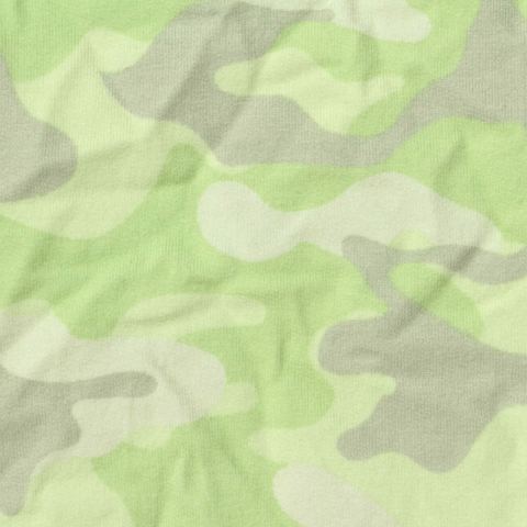 Light Green Camo French Terry, Cotton
