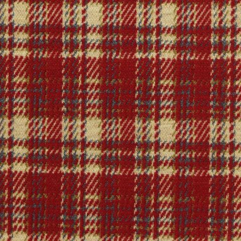 Red Plaid Interlock Knit, Poly-Viscose