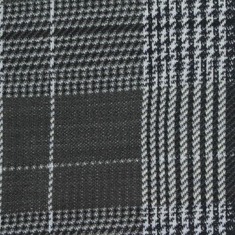 Bold Plaid Polyester Stretch Knit Fabric