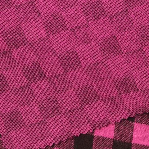 Bold Plaid Polyester Viscose Stretch Knit Fabric