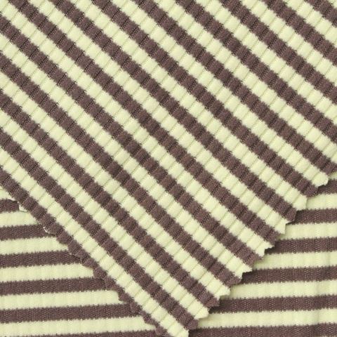 Fine Striped Polyester Stretch Velvet Fabric