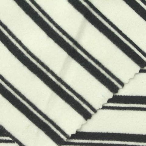 Striped Polyester Stretch Velvet Fabric