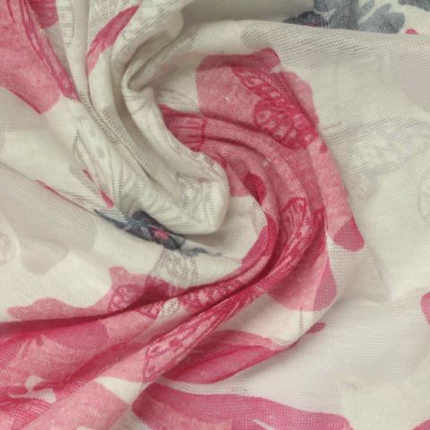 Bold Floral Cotton Polyester Knit Fabric