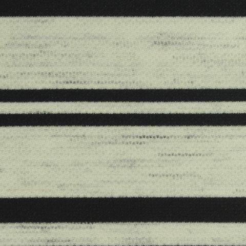 Striped Polyester Viscose Stretch Interlock Knit Fabric