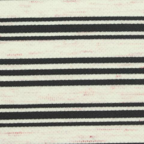 Striped Polyester Viscose Stretch Interlock Knit Fabric