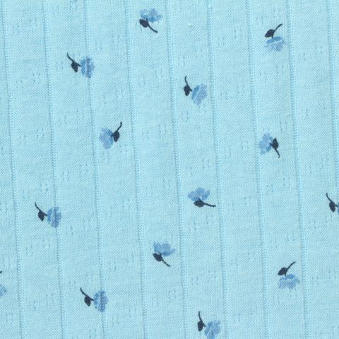 Fine Floral Cotton Polyester Interlock Knit Fabric
