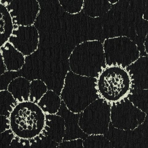 White Floral Warp Knit, Polyester