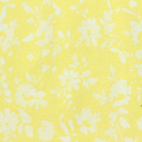 Light Yellow Floral Jersey Knit, Cotton-Modal