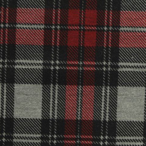 Bold Plaid Polyester Stretch Knit Fabric