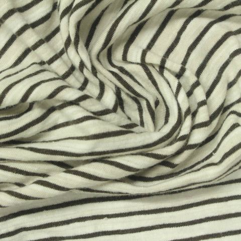 Fine Striped Slub 100% Cotton Knit Fabric